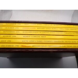 National Geographic 1996 July-Dec Magazine Set with Brown Slipcase 6 Issues